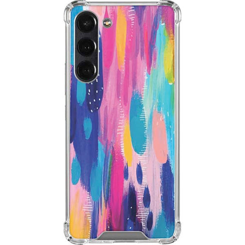 Pink Sparkle Brush Stroke by Etta Vee Galaxy S24 FE Clear Case